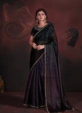 Angelic Green and Purple Colour Saree